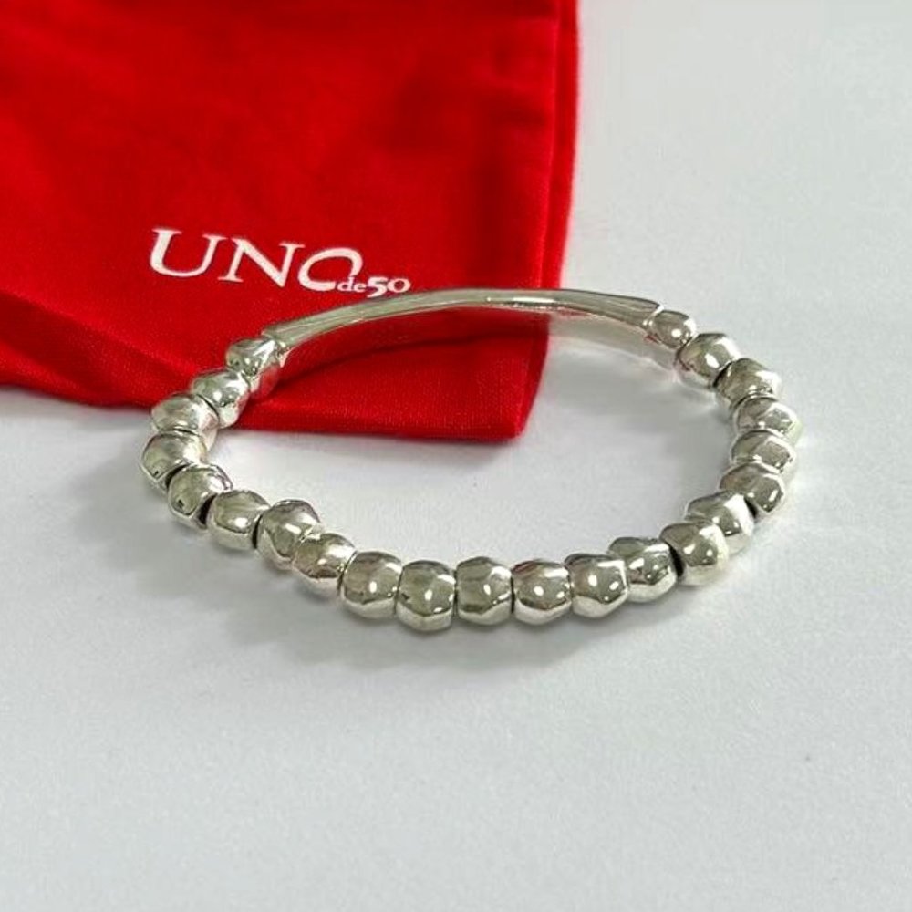 UNO de 50 Bracelets O Beads silver-plated Bracelet jewelry  19cm